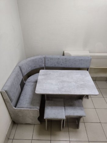 Кухонный уголок Миссия V велюр (цемент) в Олёкминске - mebel154.com