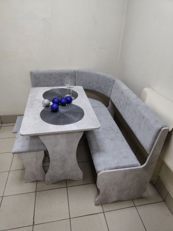 Кухонный уголок Миссия V велюр (цемент) в Олёкминске - mebel154.com