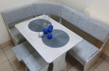 Кухонный уголок Миссия V велюр (цемент) в Олёкминске - mebel154.com