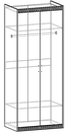 Амадеус шкаф двухстворчатый платяной в Олёкминске - mebel154.com