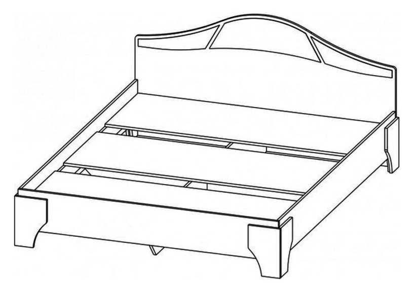 Кровать  1400 Лагуна-5(основание-щит) в Олёкминске - mebel154.com