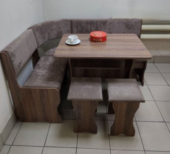 Кухонный уголок Миссия  V велюр(коричневый) в Олёкминске - mebel154.com
