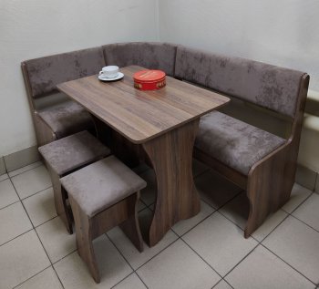 Кухонный уголок Миссия  V велюр(коричневый) в Олёкминске - mebel154.com