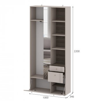 Вешалка с зеркалом Одетта (ВШ1) в Олёкминске - mebel154.com