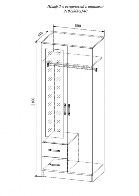 Шкаф двухстворчатый Софи СШК 800.3 в Олёкминске - mebel154.com