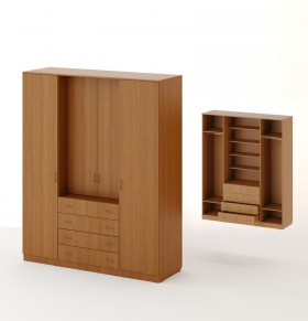 Шкаф распашной 4-х створчатый с 2 ящиками в Олёкминске - mebel154.com