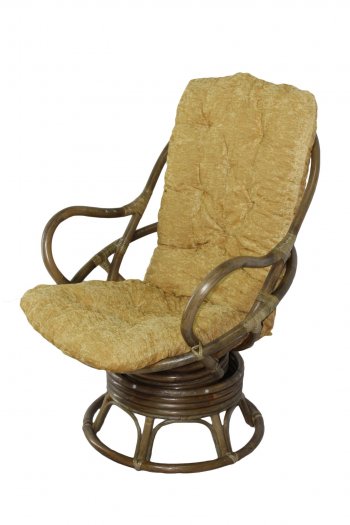 Кресло-качалка Swivel Rocker (Ротанг №6, ткань Mulan 152) в Олёкминске - mebel154.com